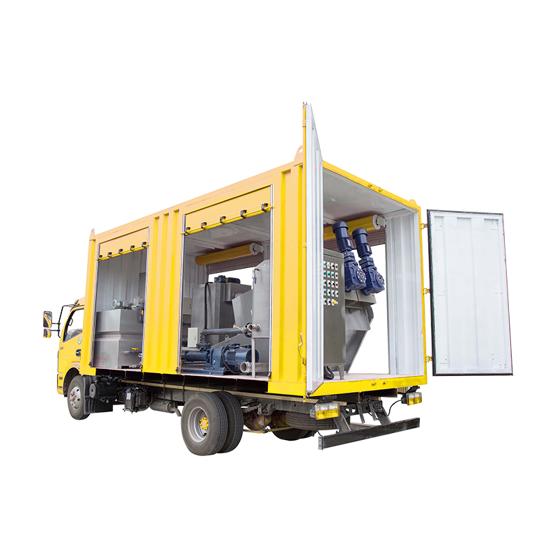 Camion de déshydratation des boues à vis mobile